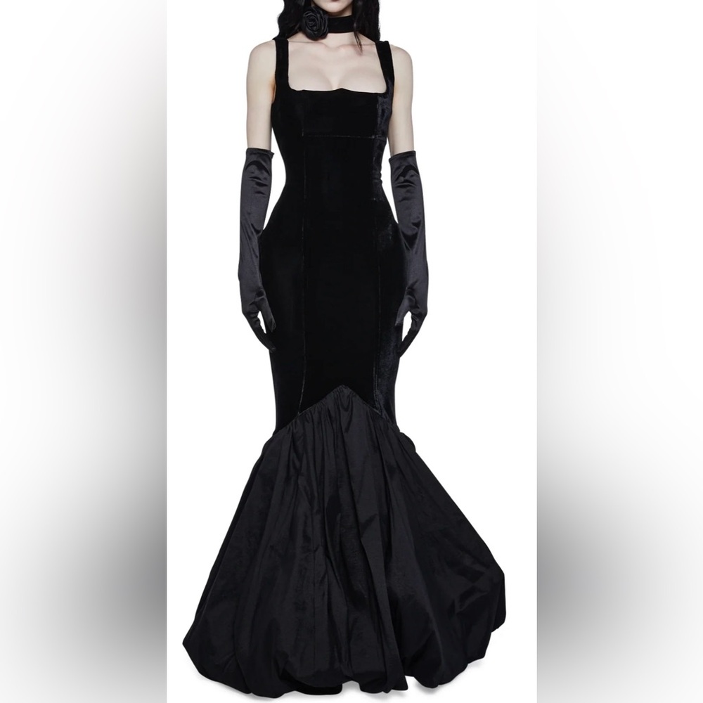 Dark Ballad Maxi Dress Mermaid Black Velvet